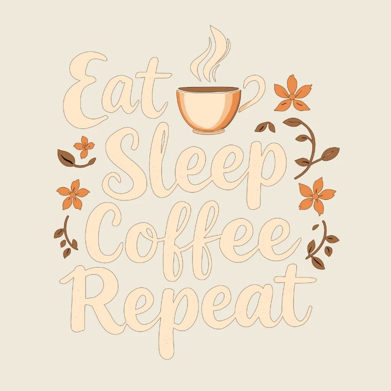 Manger du café de sommeil Répéter le café Café drôle