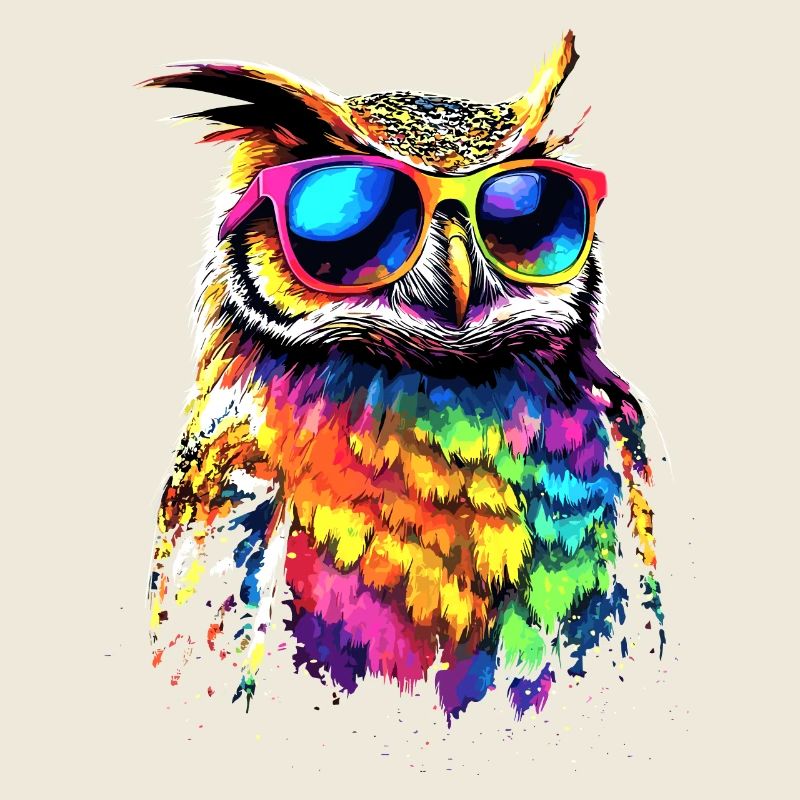 Eule Bunt Regenbogen Farben Kauz Uhu Owl Eulen