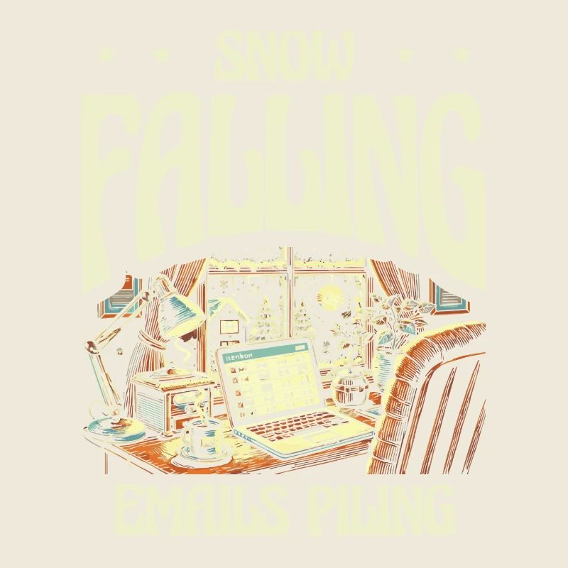 Schnee fallende E-Mails häufen sich, Winterarbeit