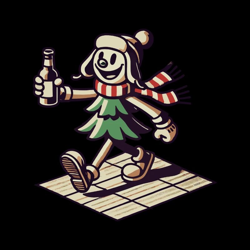 Retro Christmas Mascot Walk