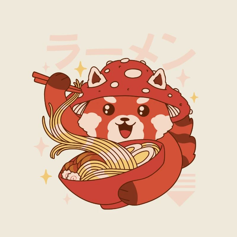 Ramen panda roux kawaii