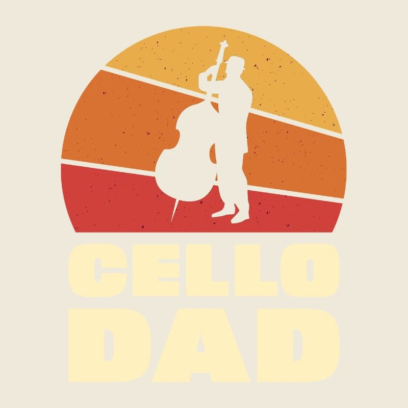 Violoncelle Dad Vintage Retro Design