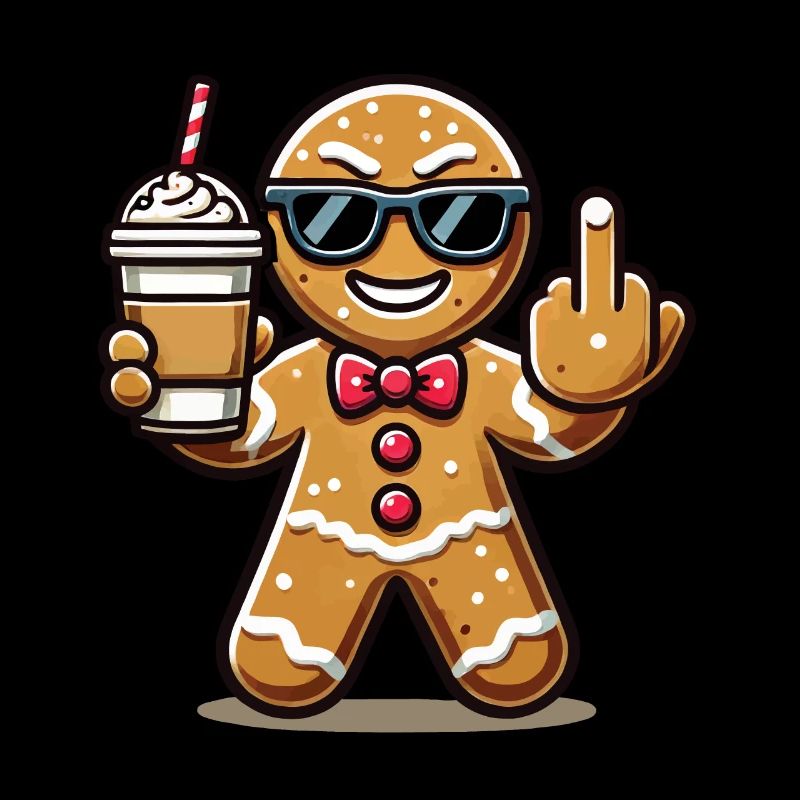 Christmas gingerbread man with attitude
