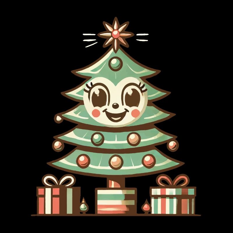 Fröhlicher Weihnachtsbaum Mit Geschenken