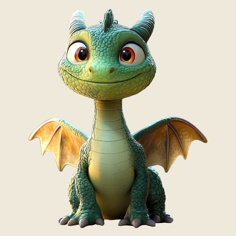 Dragon Petit Vert Bébé Dragon Mignon Dragon