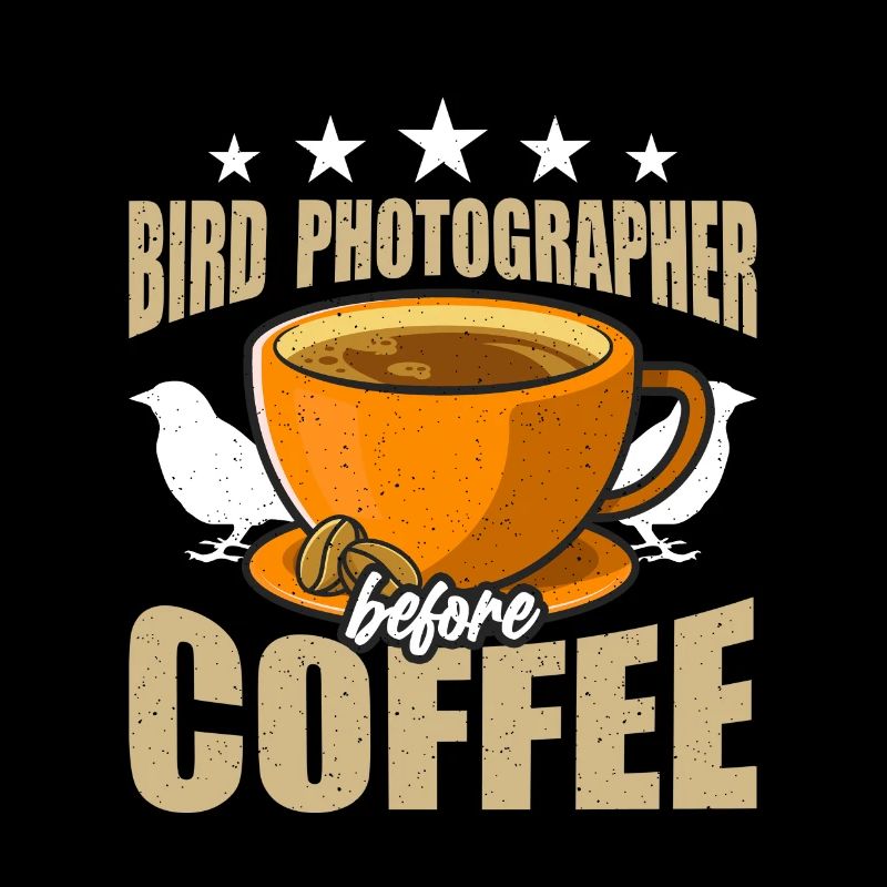 Bird Photographer Before Birdwatching Coffee Lover