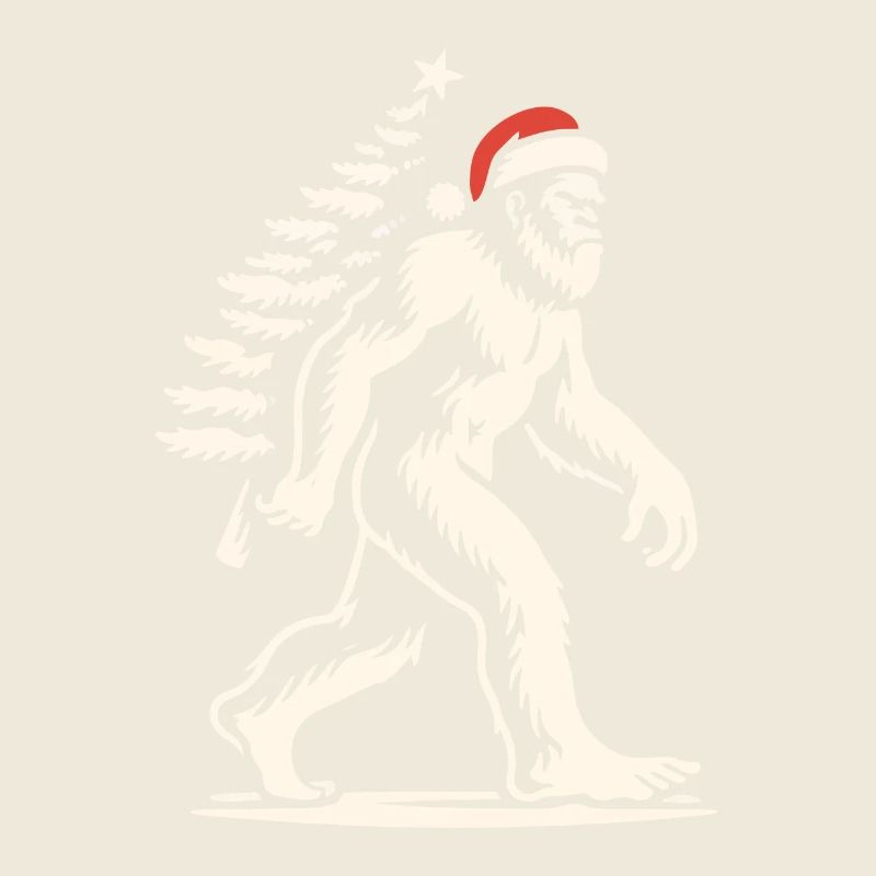 Yéti de Noël avec arbre de Noël