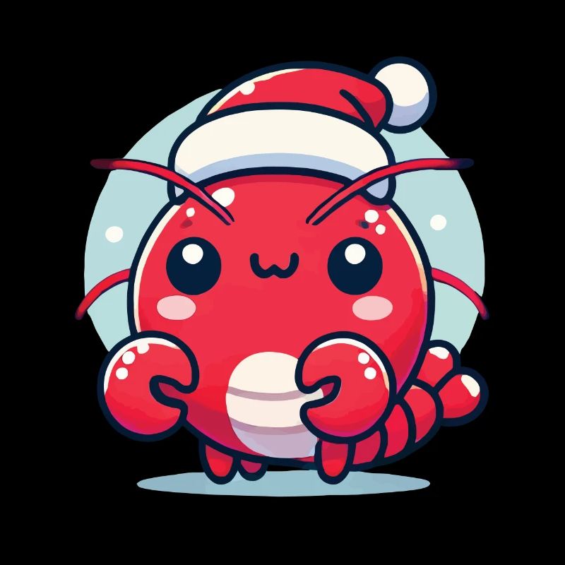 Funny Lobster with Santa Hat