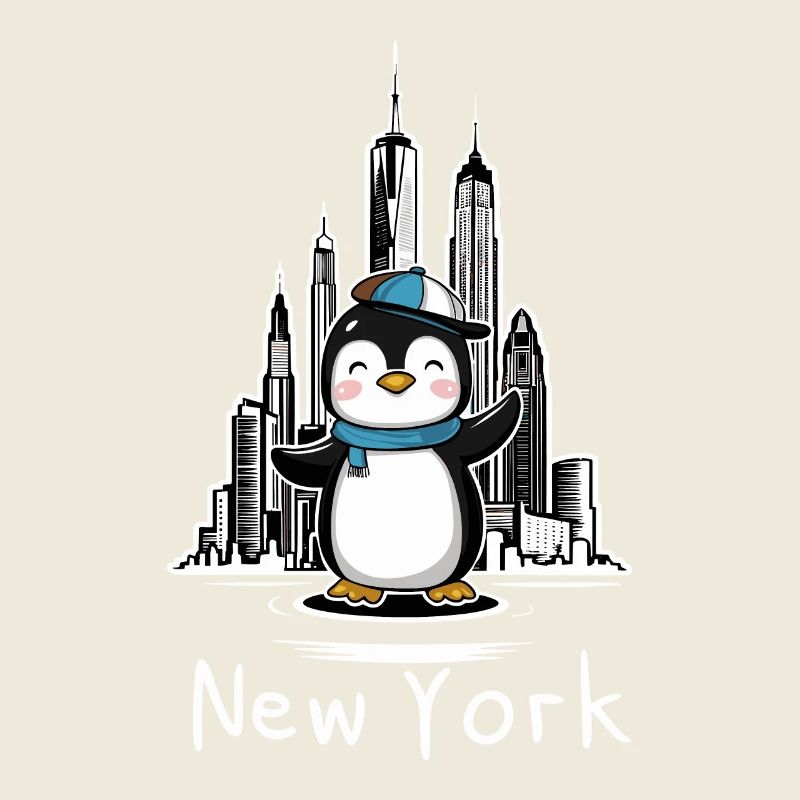 Pingouin mignon à New York