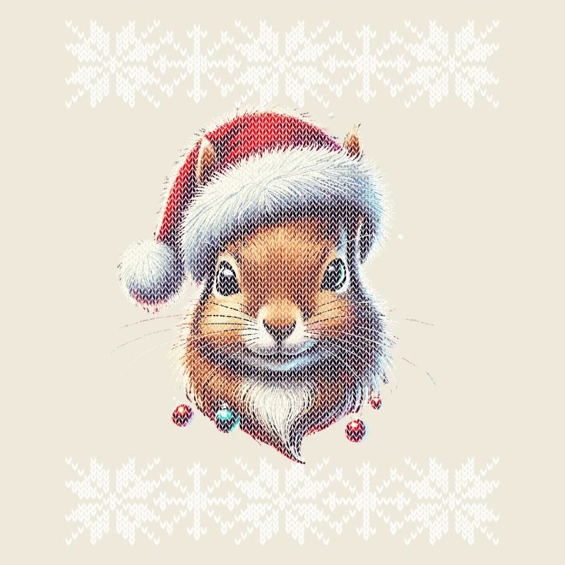 Écureuil de Noël avec chapeau de Noël