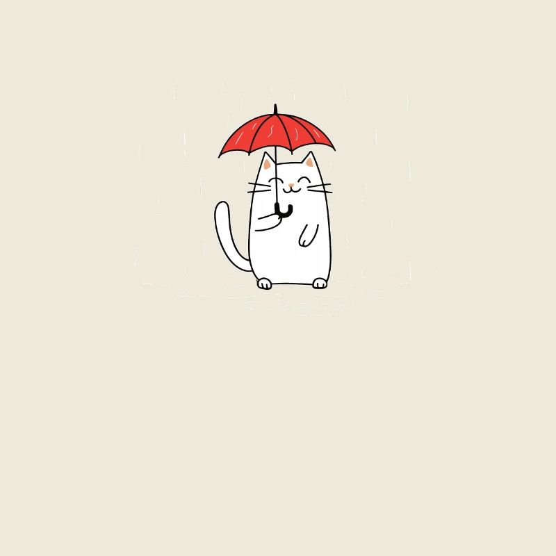 Chat avec parapluie