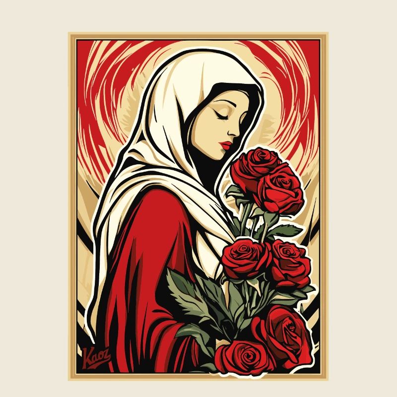 Die schöne Magd mit Rosen