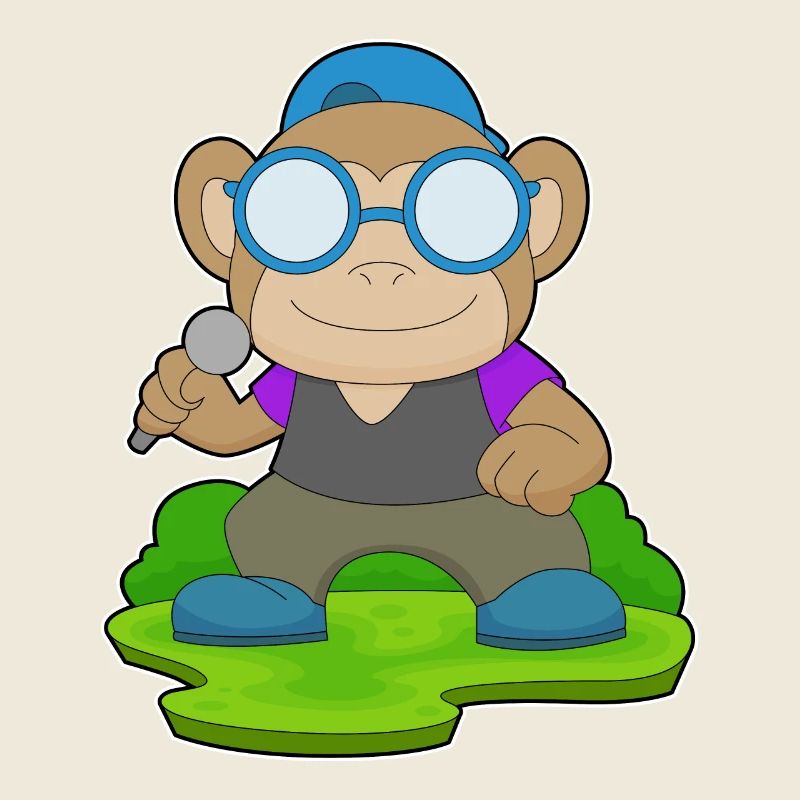 Monkey Singer Microphone Music