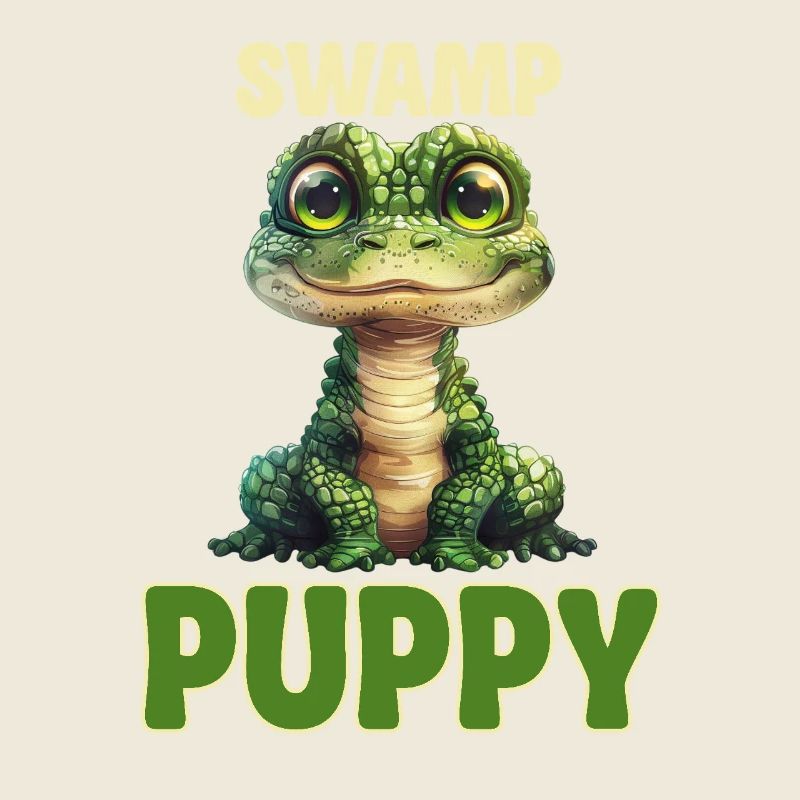 Mignon chiot des marais bébé crocodile dessin animé