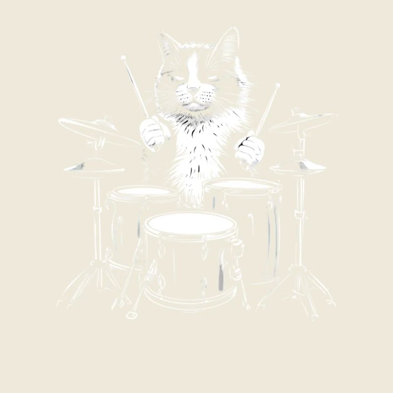 Illustration de batteur de chat : Cool Cat On