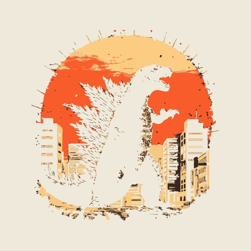 Kaiju Monster Design Sunset Geschenkidee