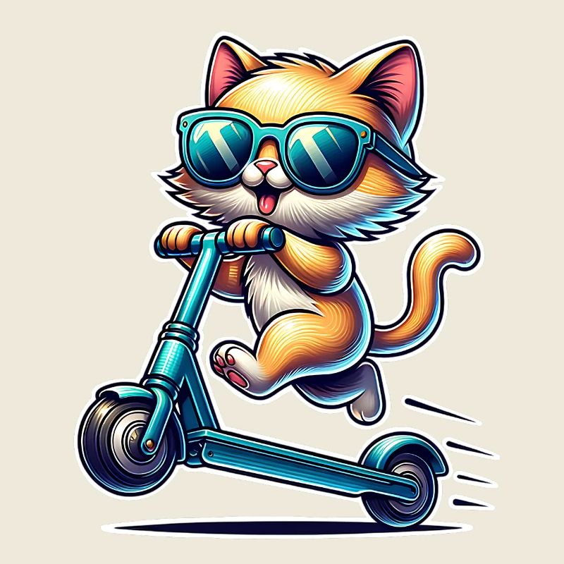 E-Scooter E-Roller Katze Scooter