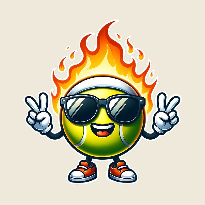 Flammes de boule de feu de tennis