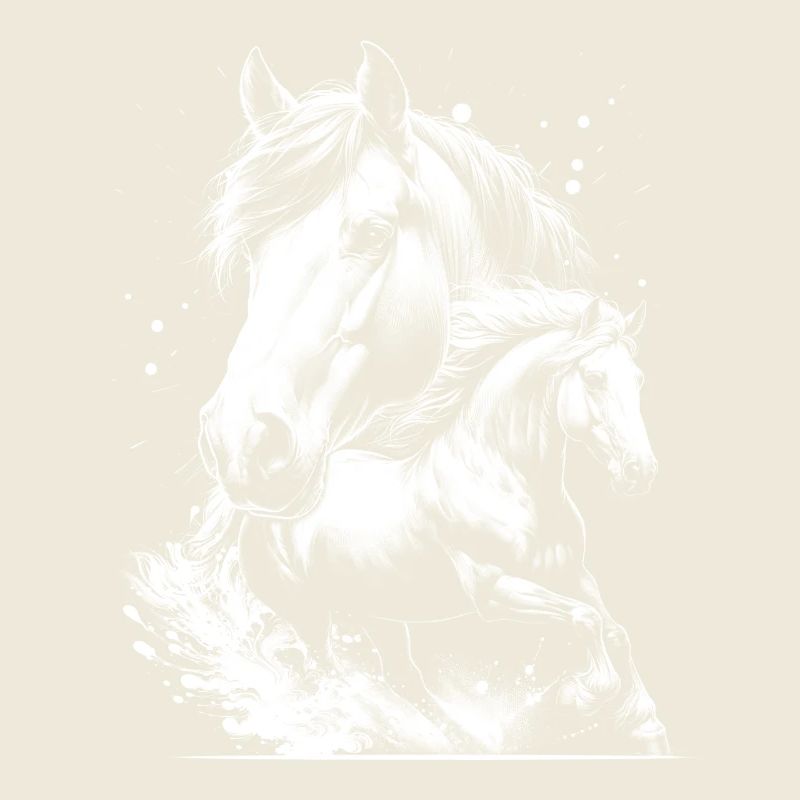 Le cheval blanc au galop comme un portrait cool