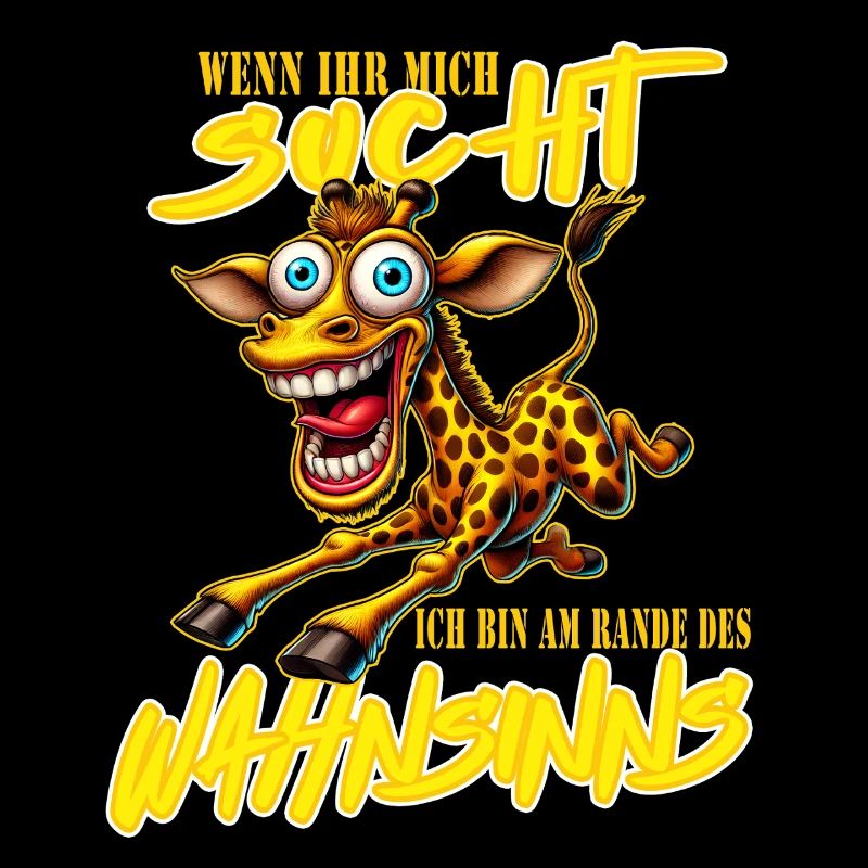 Crazy Giraffe on the Edge of Madness Comic Style