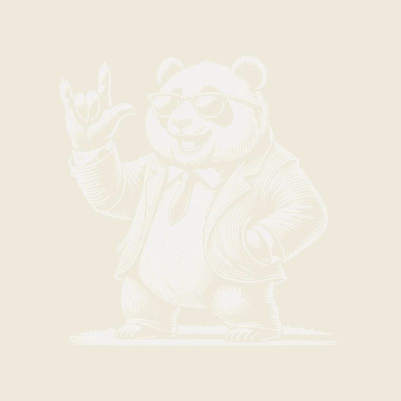 Retro Rock Music Panda With Sunglasses