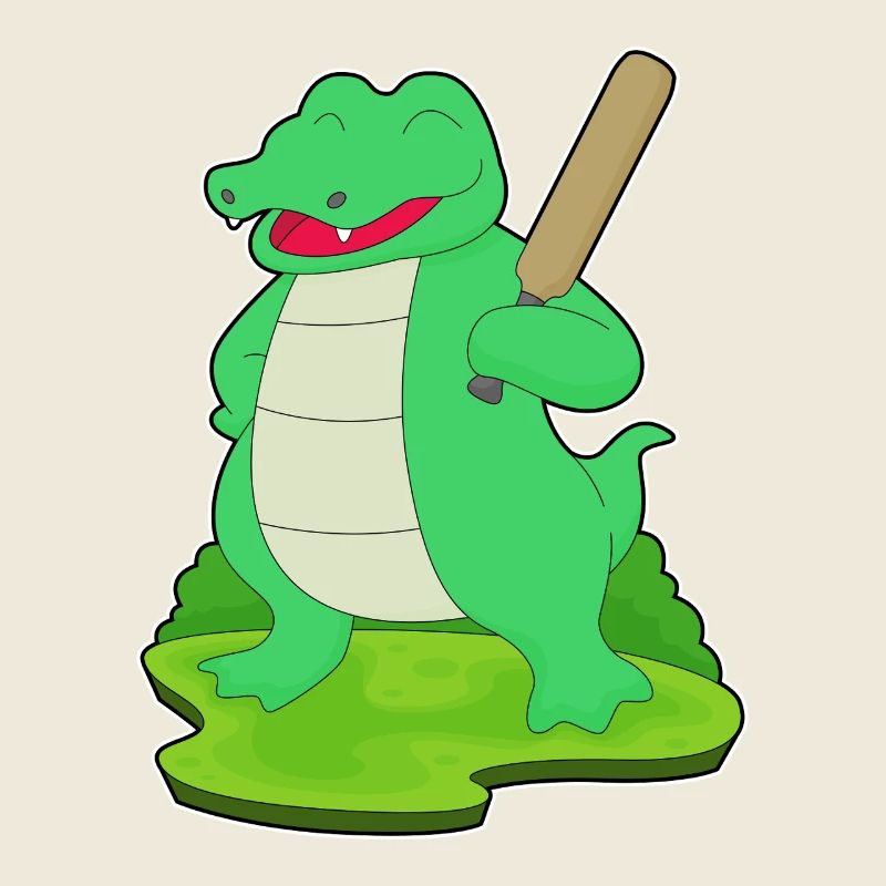 Krokodil Cricket Cricketschläger