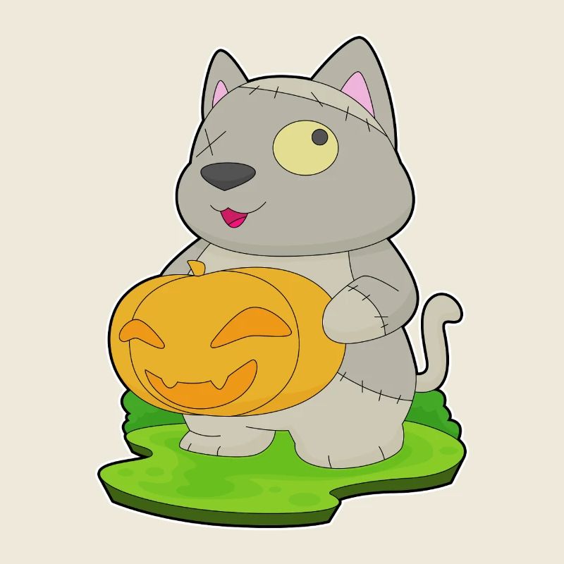 Chat Halloween Zombie