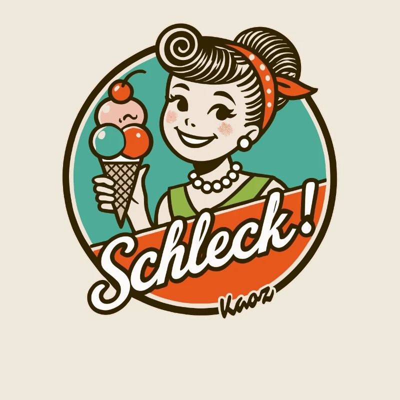 Schleck! Retro-Frau mit Eiscreme