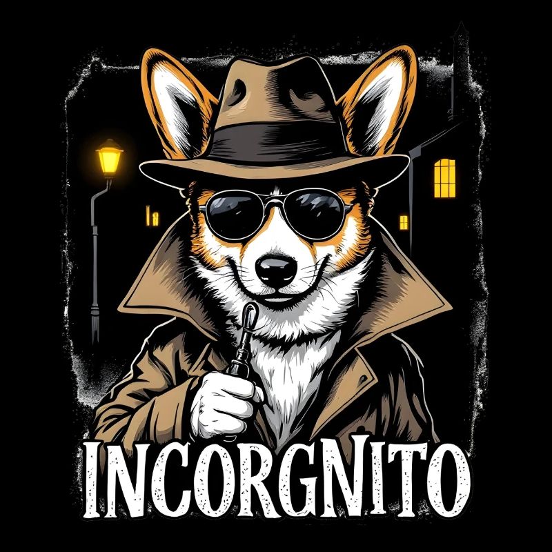 Incorgnito – Jeu de mots amusant sur le corgi