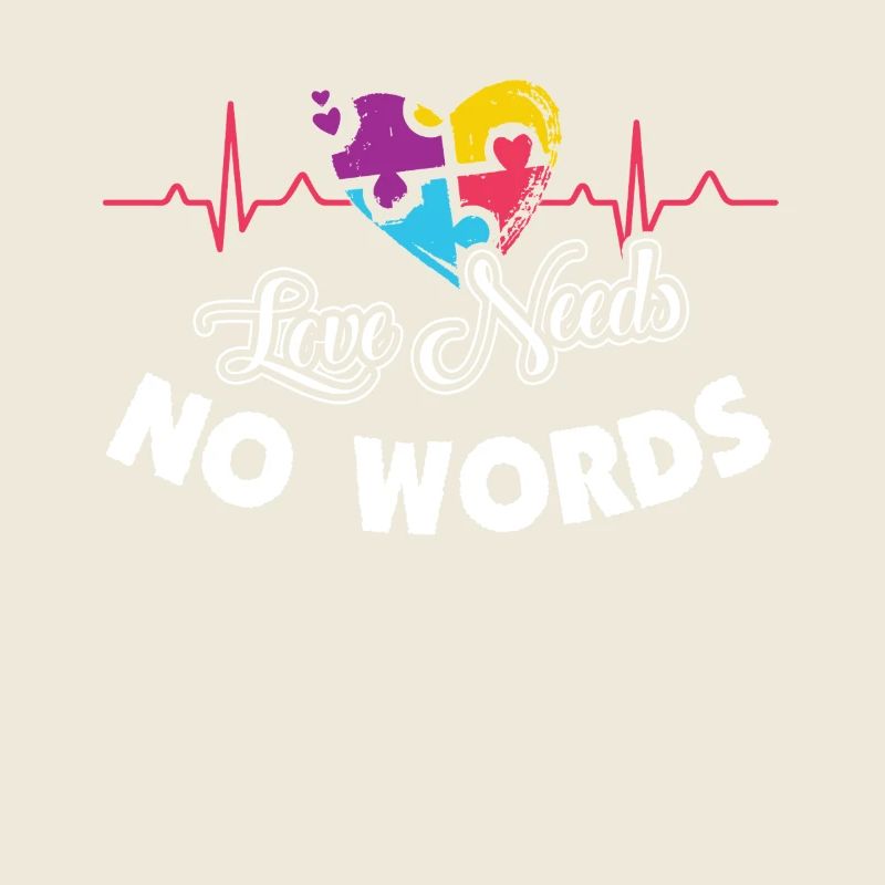 Autism Awareness Heartbeat Love Needs No Words