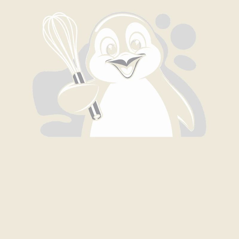 Fröhlicher Pinguin Mit Schneebesen In Der Hand