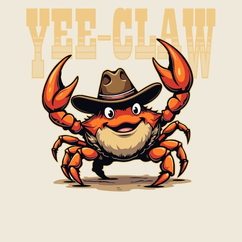 Yee-Claw Cowboy Crab Funny Design