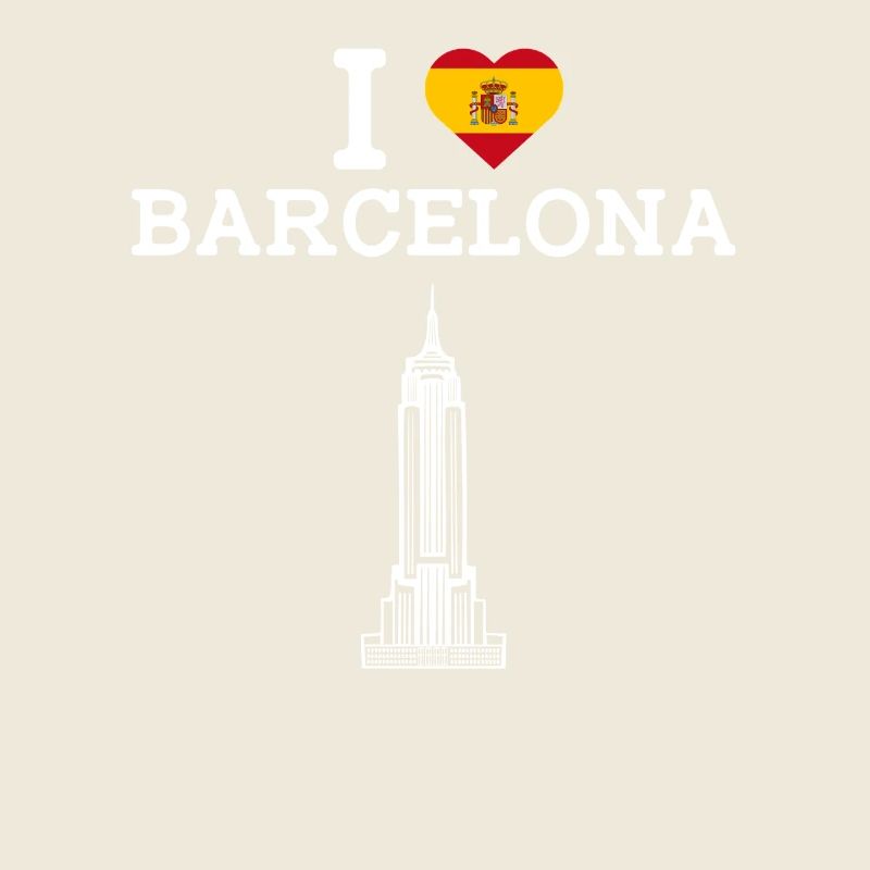 J’aime Barcelone Drapeau Coeur État Espagne Lover Jeu de mots