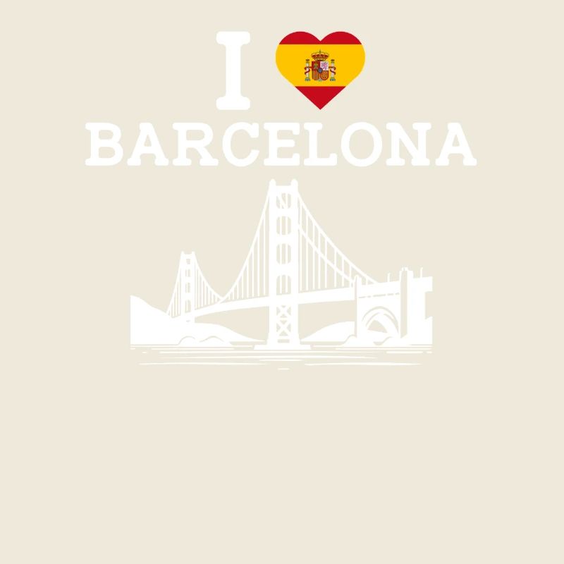 J’aime Barcelone Drapeau Espagne Golden Gate Bridge Jeu de mots