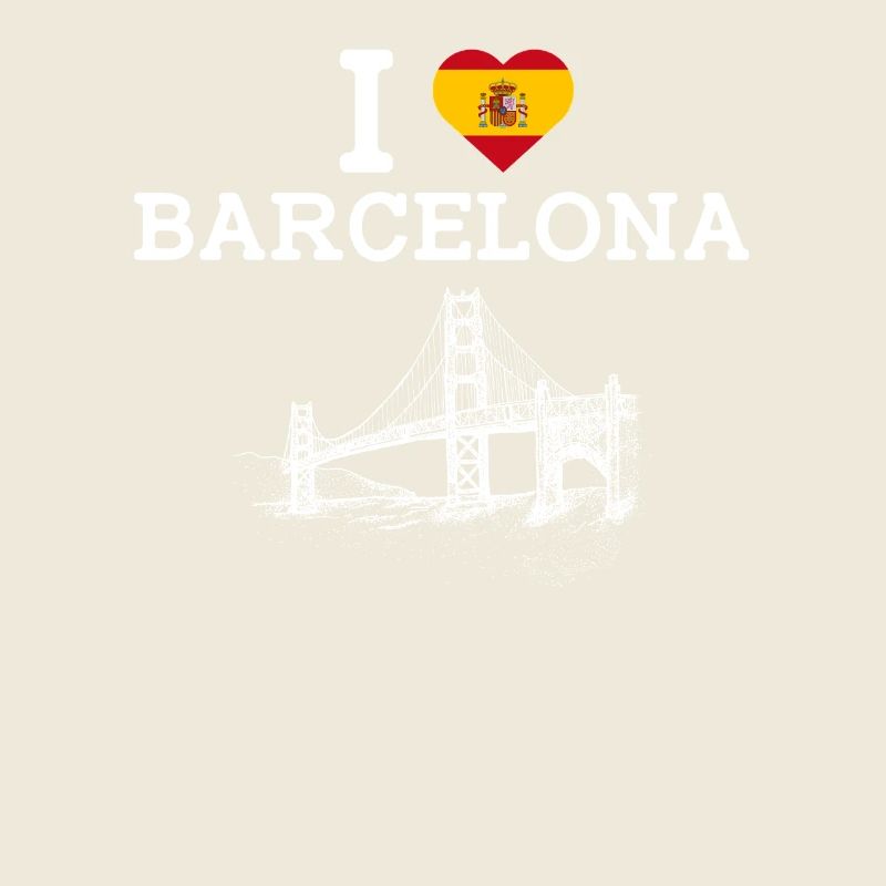 J’aime Barcelone Jeu de mots Golden Gate Bridge Espagne Drapeau