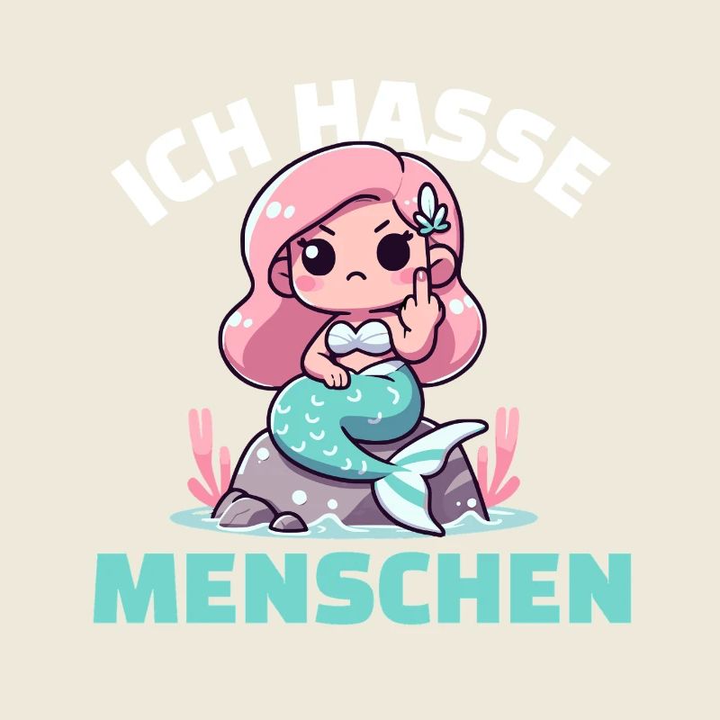 Freche Meerjungfrau mit einer Zynischen Botschaft
