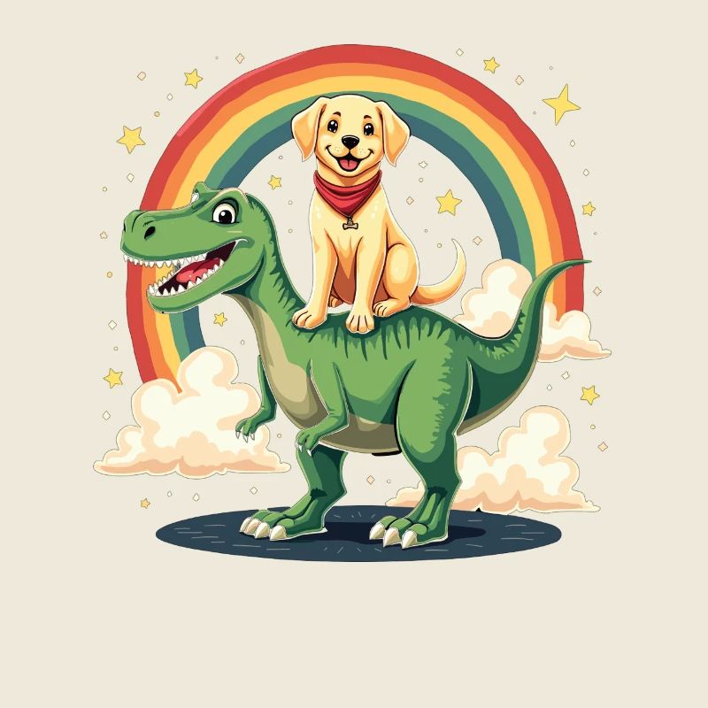 Labrador Hund Dinosaurier Regenbogen Labrador