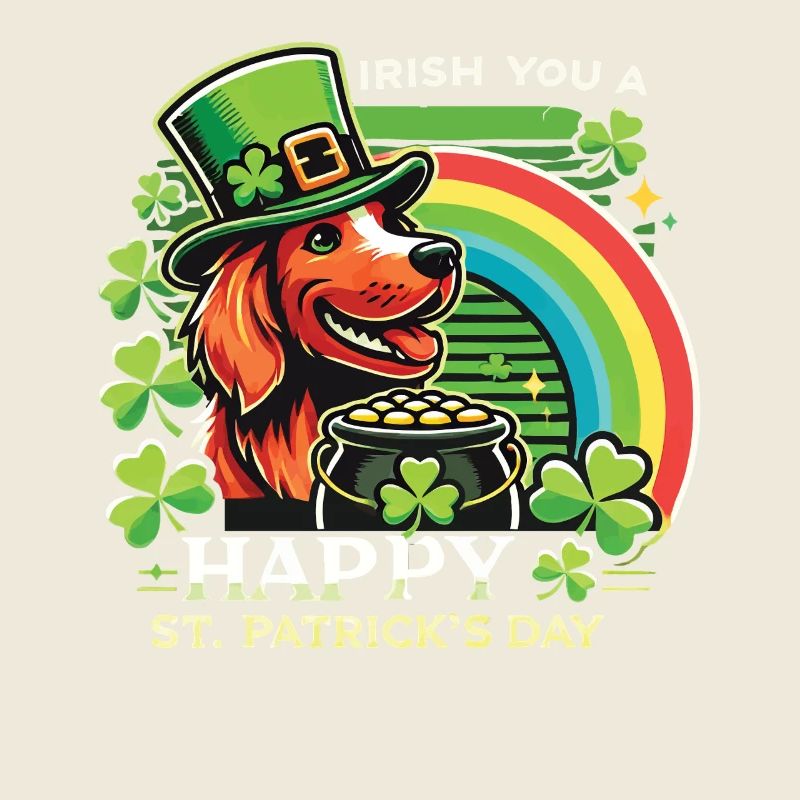Joyeuse Saint-Patrick Chien Arc-en-ciel