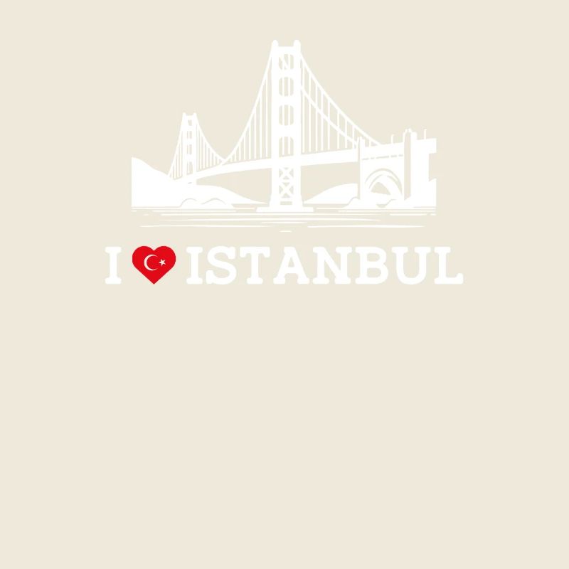 J’aime Istanbul Golden Gate Bridge Lover Jeu de mots Drapeau