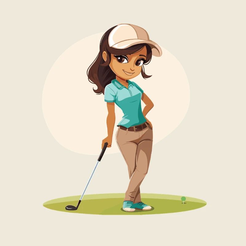 Weiblicher Golfer Comic