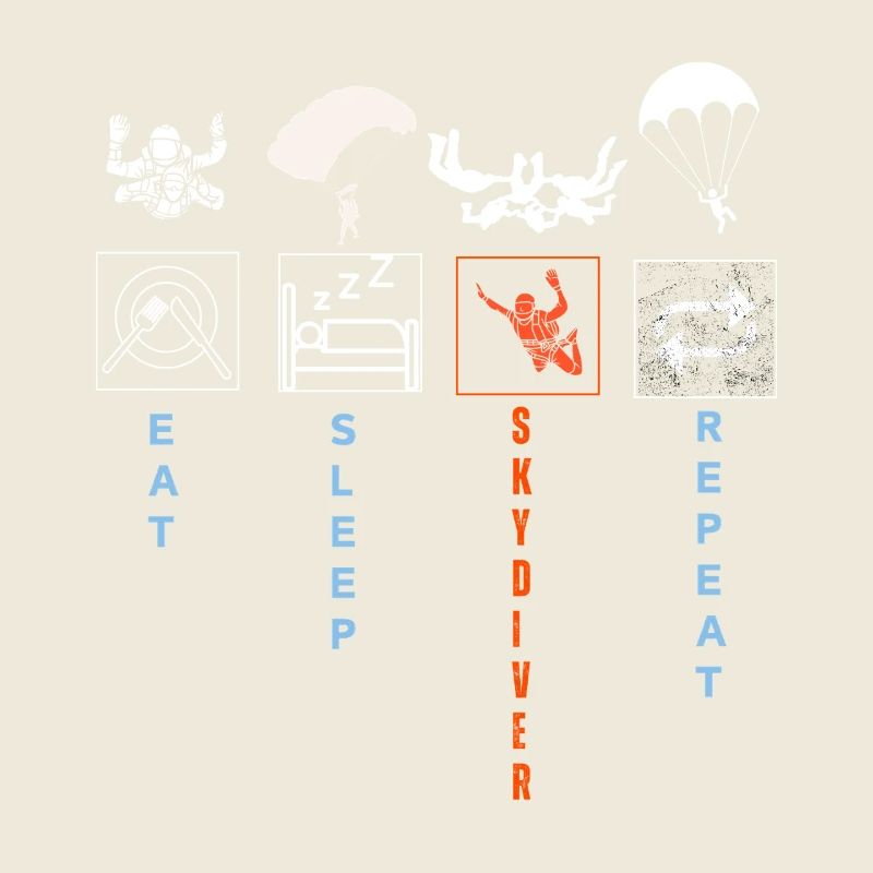 Dynamic Skydiver Silhouette Illustration