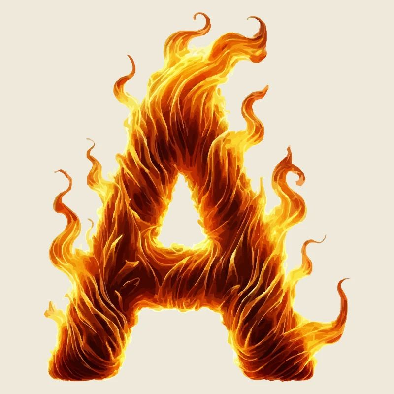 Letter A Flames