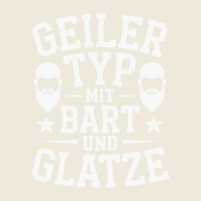 Geiler Typ Mit Bart & Glatze Glatzkopf Bartträger