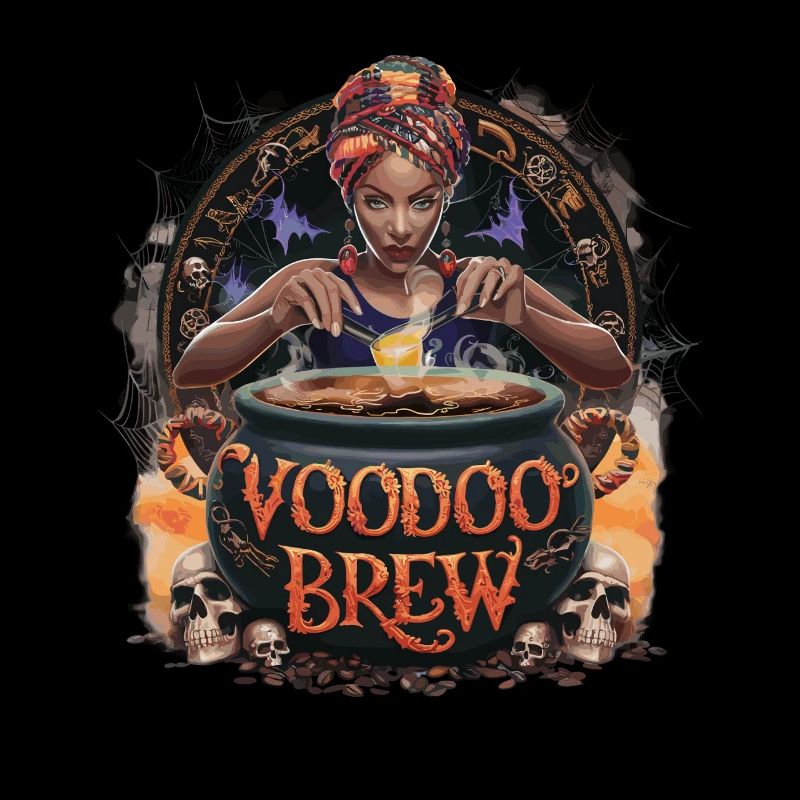 Mystical Voodoo Brew Cauldron Illustration