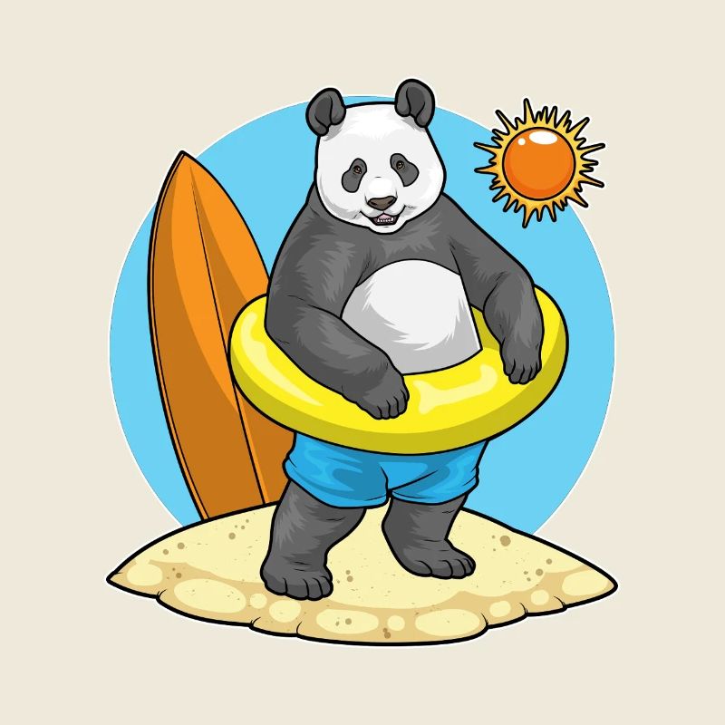 Panda Sommer Strand