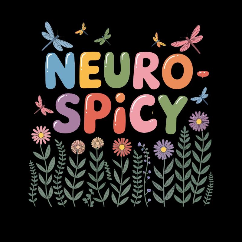Prairie de libellules et de fleurs colorées neuro-épicées