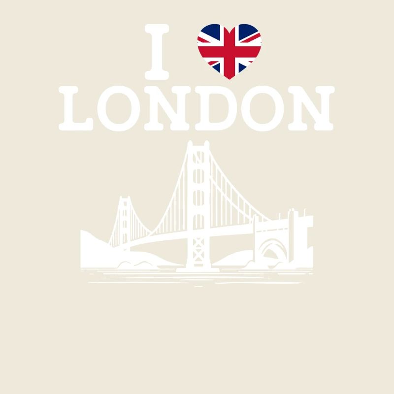 J’aime Londres Golden Gate Cool Angleterre Coeur Drapeau