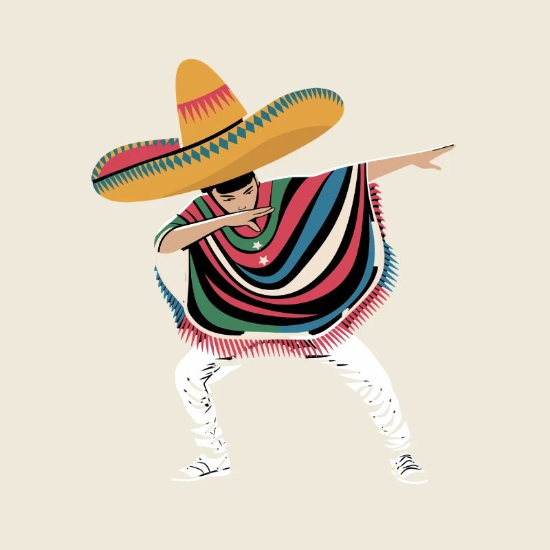 Lustiger Sombrero Tanz Dab Poncho Mexiko Stil