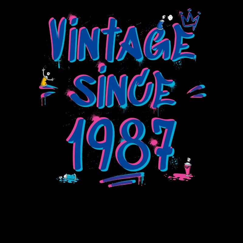 Vintage 1987 Graffiti Glitch - 38 ans de style