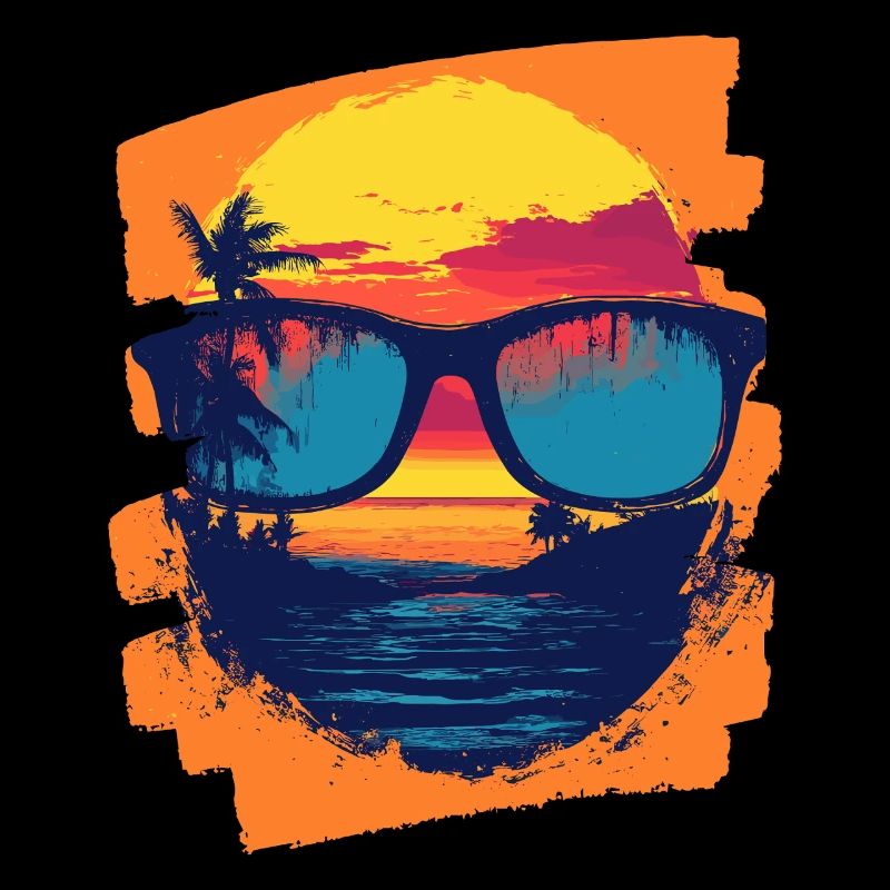 Sonnenbrille Sommer Palmen